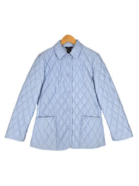 BROOKS BROTHERS 346 QUILTED JACKET – WOMEN’S SIZE 4 – LIGHT BLUE DIAMOND STITCH